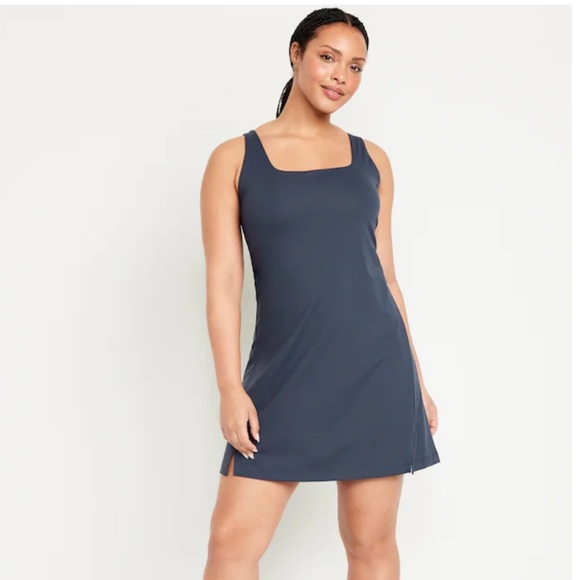 NWT OLD NAVY PowerSoft Sleeveless Dress Color: Dusk Navy - Picture 5 of 7